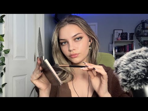 ASMR | 40 MIN💜 Doing My Makeup, Mouth Sounds, Whispered Rambles, Some Soft Speaking, A Lil Chaotic