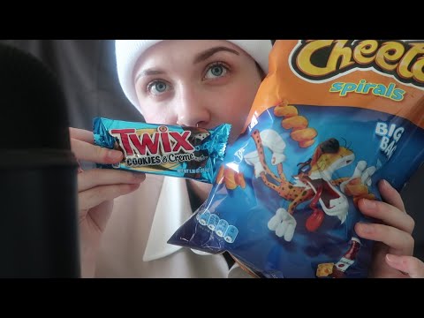 ASMR Cheese&Ketchup Cheetos & Cookies And Cream Twix | Food Review [Trying Snacks I’ve Never Eaten]