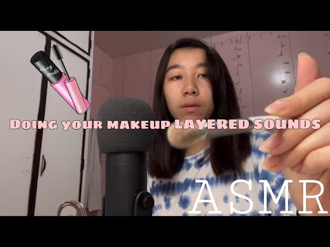 Doing your makeup *layered sounds + mouth sounds TINGLY💤 | ASMR