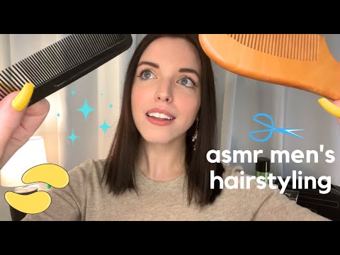 ASMR Men's Hairstyling Roleplay & Body Massage 💈| Hair brushing, Layered Sounds, Soft Spoken