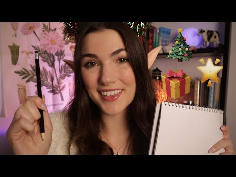 ASMR Christmas Elf Measures and Sketches You 🎄🎁 ✨