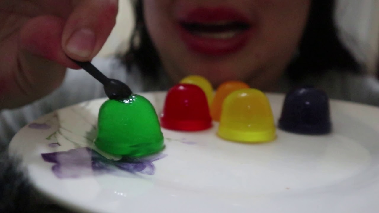 ASMR JIGLY FRUIT FLAVORED JELLY CUPS 목방