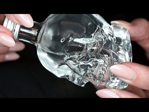 ASMR 💀Glass Skull 💀 [Halloween Theme] Glass Tapping |Glass Scratching |Liquid Shaking & Water Sounds
