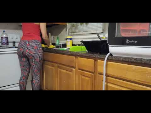 CLEANING THE KITCHEN |WASHING DISHES |PUTTING DISHES AWAY| ASMR