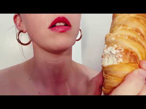 ASMR Food Porn Video-Cream Filled Pastry