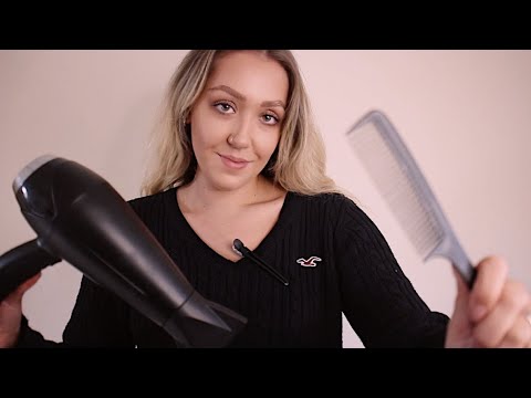 ASMR Washing and Blowdrying Your Hair (No Talking or Dryer Sound) Hairstylist Roleplay