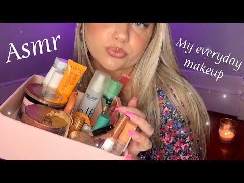 ASMR My everyday makeup | Tapping & Scratching (Ramble)