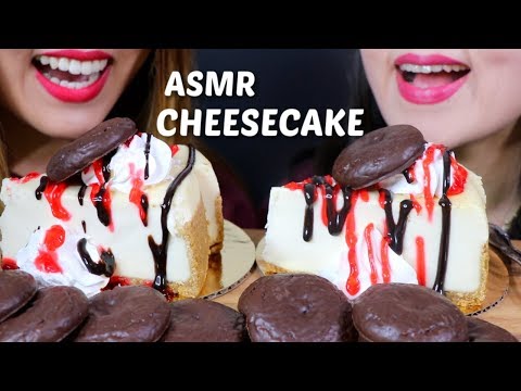 ASMR CHEESECAKE + CHOCOLATE MOCHI COOKIES 치즈케이크 리얼사운드 먹방 チーズケーキ | Kim&Liz ASMR