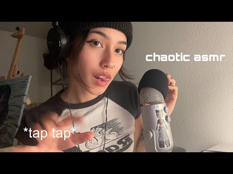 ASMR ☆ Fast Tapping / Ramble / Mic scratching,.. (chaotic)