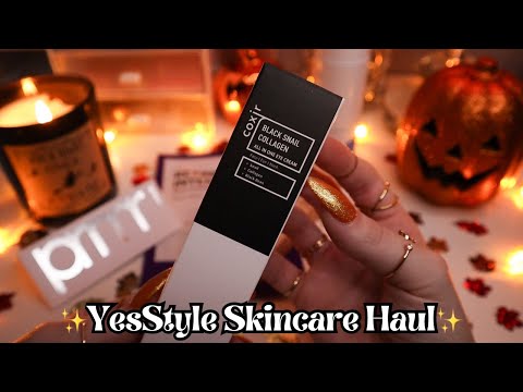 ASMR | YesStyle Skincare Haul ￼🧡 (close whispers & packaging sounds)