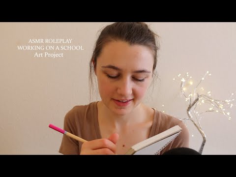 ASMR Friend Comes Over to Work on a School Art Project With You | Sketching Sounds