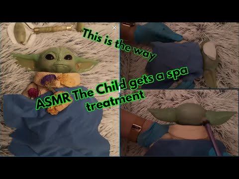 ASMR The Child (aka Baby Yoda) gets spa treatment - Layered Sounds - Face Brushing, Head Scratching