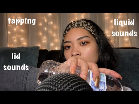ASMR Liquid + Lid Sounds with Whispering