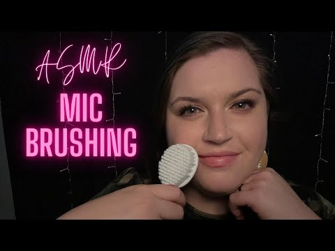 ASMR Super Tingly Mic Brushing (Whispered) + 4 Different Brushes!