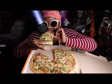 Onions Pepper Pizza ASMR Eating Sounds