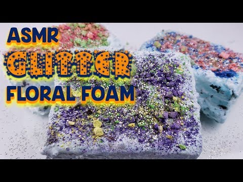 ASMR Glitter Paste Floral Foam Crushing - Satisfying Floral Foam ASMR