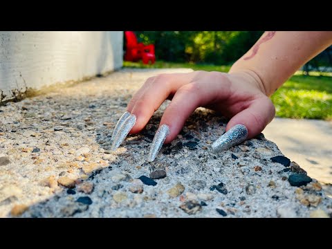 ASMR! FAST Tapping And Scratching On Hard concrete￼ 🪨