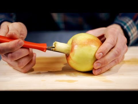 ASMR How to neatly get rid of the apple core?