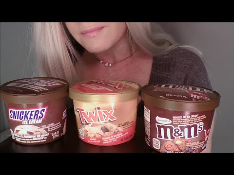 ASMR Ice Cream Taste Test | Snickers, Twix and M&M | Tingly Whisper