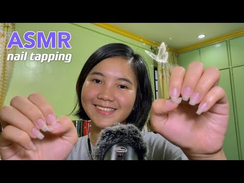 ASMR | fast (natural) nail tapping | mouth sounds, fluffy mic scratching