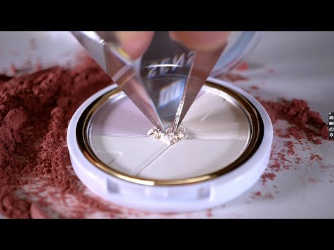 ASMR Destroying silky makeup powders (oddly satisfying)