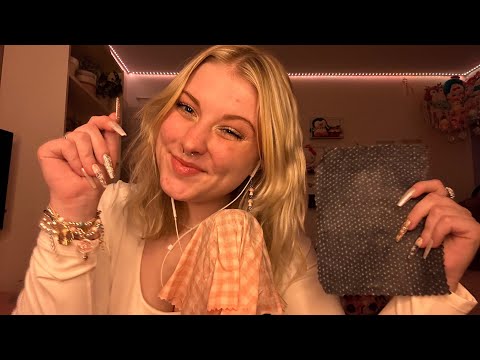 ASMR EXTREME BEESWAX WRAP TINGLES! Up close sticky tapping, scratching + mouth sounds! Day 3🐝 🩷✨