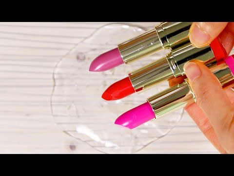 ASMR Slime Coloring with Makeup Compilation Most satisfying Slime |Destroying cosmetics