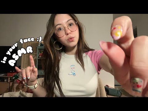 ASMR Fast Aggressive In Your Face Tingles and Triggers (lofi/rambles)