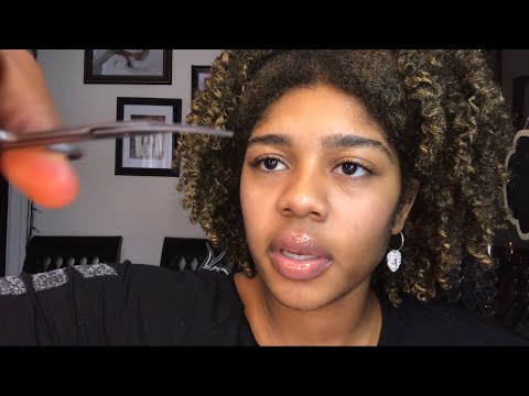 ASMR- Doing Your Eyebrows (SPOOLIE, TRIMMING) Personal Attention 💝