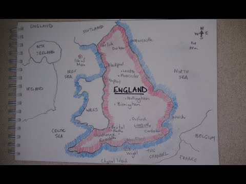 ASMR - Map of England - Australian Accent - Chewing Gum, Drawing & Describing in a Quiet Whisper