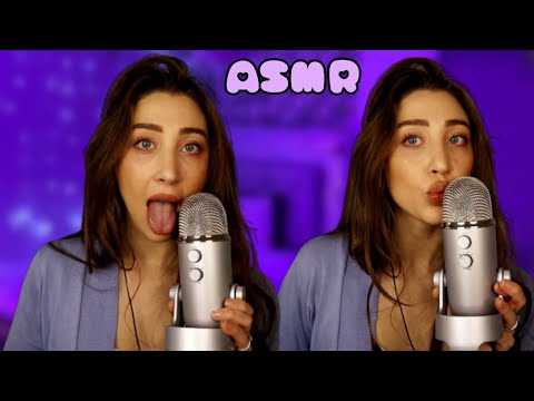 ASMR ON THE MIC MOUTH SOUNDS WITH VISUAL TRIGGERS with the blue yeti