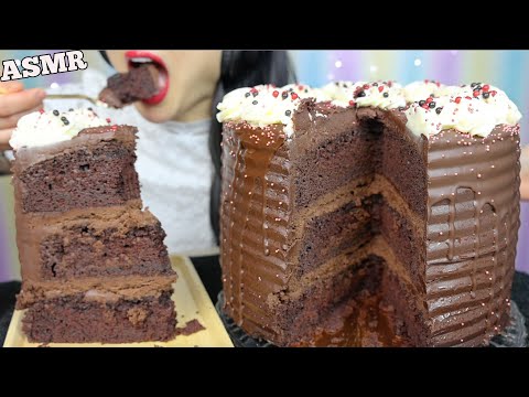 ASMR TRIPLE CHOCOLATE BROWNIE CAKE (EATING SOUNDS) SOFT WHISPERS | SAS-ASMR