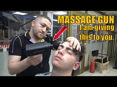 ASMR barber massage gun + EAR BURN + NECK CRACK + head, face, neck, back, arm, foot, sleep massage