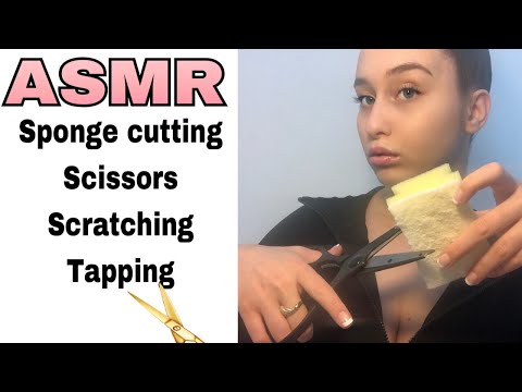 ASMR | Sponge cutting | Scratching | Tapping | Scissors (FAST TRIGGERS)💞😫