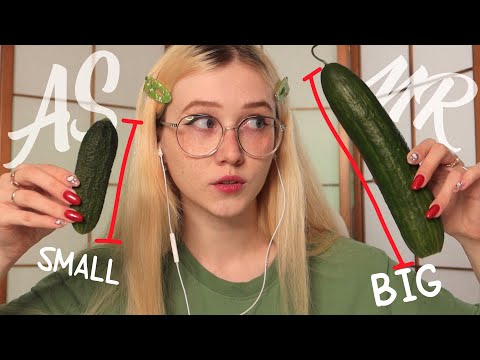 ASMR big or small! ❤️ Cucumber and mouths sounds