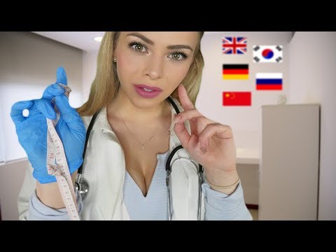 ASMR Doctor Exam in FIVE LANGUAGES (Korean, Russian, Chinese, German and English)