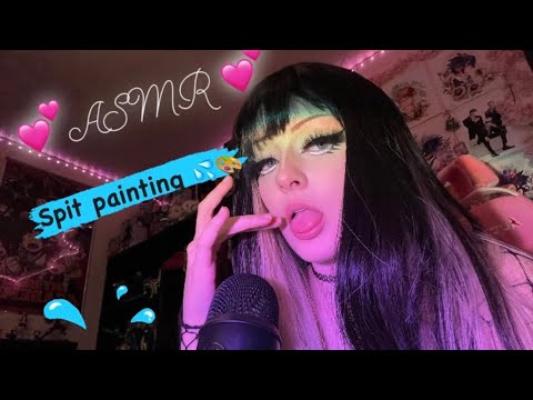 ASMR// Spit Painting you (INTENSE mouth & breathing sounds) 💖👄🎨