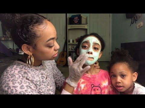 ASMR | Face Mask Application | Hair Brushing Ft My Little Sister