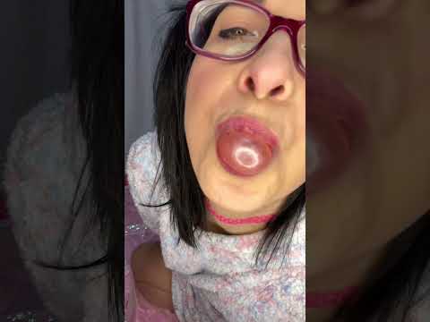 Cute Pigtail Girl from Behind blowing Bubbles #asmr #bubblegum #yogapose #upanddown