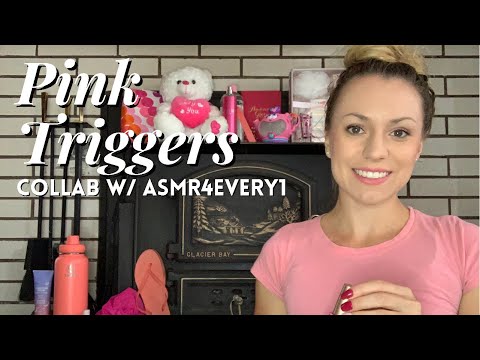 PINK TRIGGERS ASMR COLLAB W/ ASMR4EVERY1 | Tapping On Pink Objects ASMR | Hand Movements ASMR