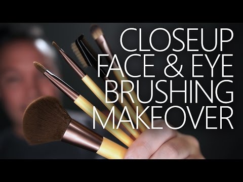 ASMR Closeup Relaxing Makeover / Face Brushing for Sleep! (4K)