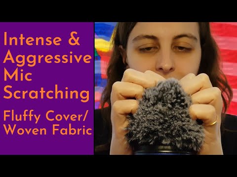ASMR Intense & Aggressive Mic Scratching With Woven Fabric Of Fluffy Cover - Scratchy Head Massage