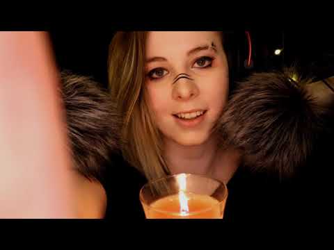 ASMR | plucking away the negative things - cozy fire sounds, crackling candle