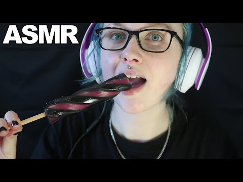 ASMR Cherry Cola Spiral Popsicle Mouth Sounds 🍒