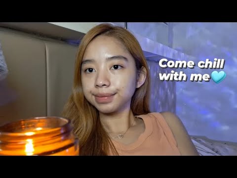 ASMR chill with me on bed 🩵