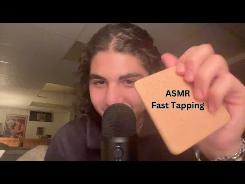 ASMR Fast Tapping (coaster, books, vhs tape) + whispering