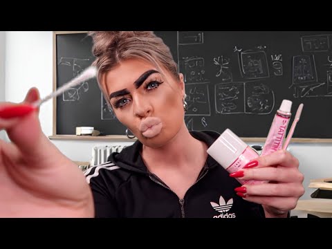 ASMR british chav does your eyebrows in class 💄😳 (roleplay)