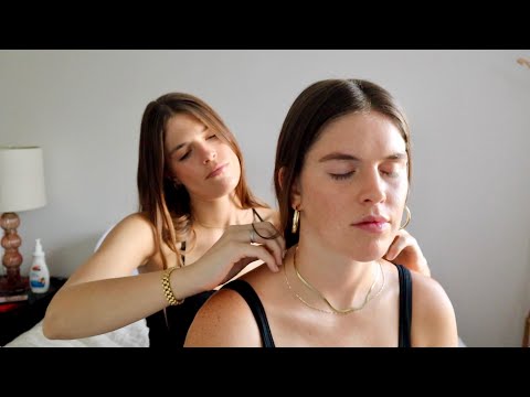 ASMR | Jewelry tracing, hair sounds & fabric scratches 🖤✨ (whisper)