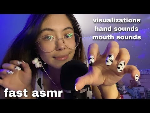 ASMR | Visualizations, Hand Sounds, and Mouth Sounds (fast & upclose whispers)