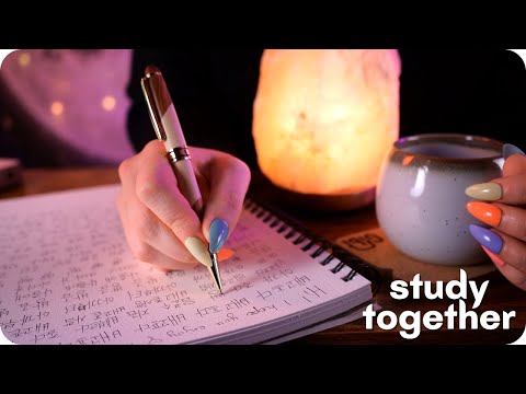 ASMR Studying Together While it Rains (Tapping, Writing Sounds, No Talking) 🖋️☔